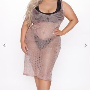 Rose gold fashion nova bathing suit cover up sheer